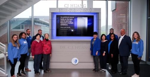 Huang family visits Central to view building named in late philanthropist’s honor