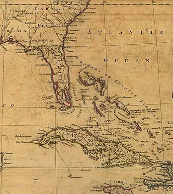 Map of Florida & the Caribbean Islands