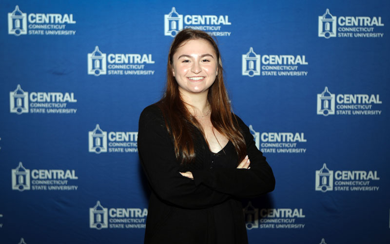 Sonja Koni in front of Central Backdrop