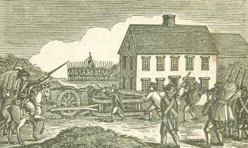 Artist's rendering of the Battle of Ridgefield in 1777