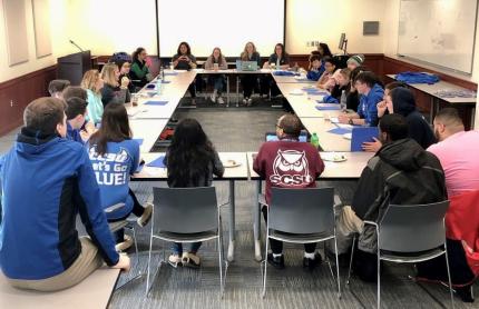IRC Members sitting around a circular meeting table