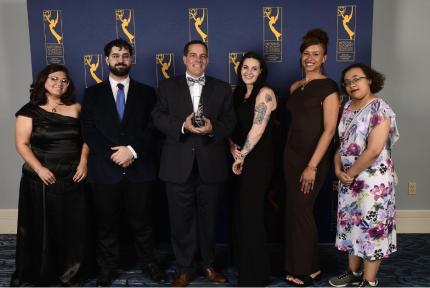 Professor Darren Sweeney and students won an Emmy for their broadcasting news work!