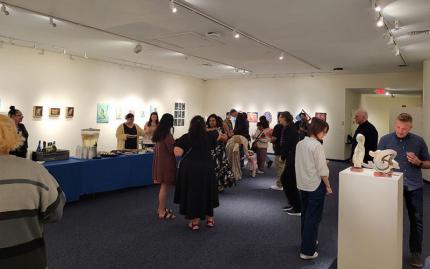 Art & Design Students looking at art