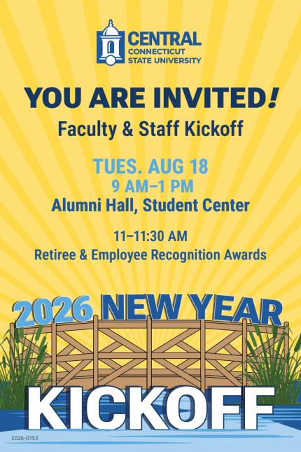 Flyer announcing employee kickoff at Central