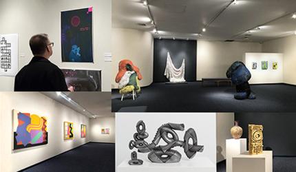 Collage of art gallery interior photos