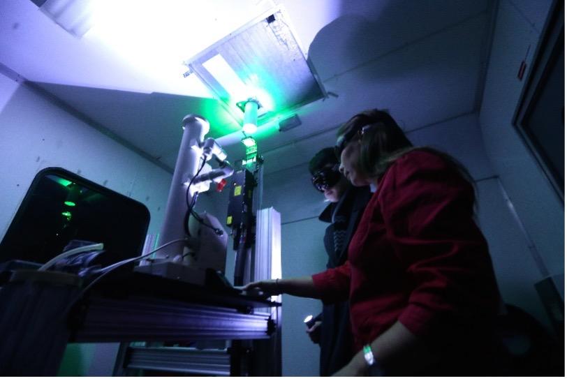CCSU Laser Group Students conducting experiments in Mobile Lidar Lab