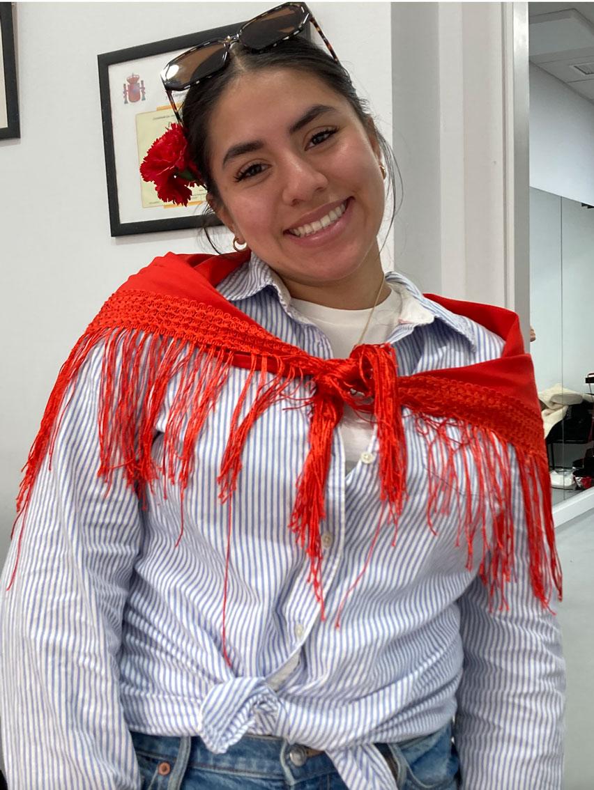 Student after learning flamenco dancing in spain