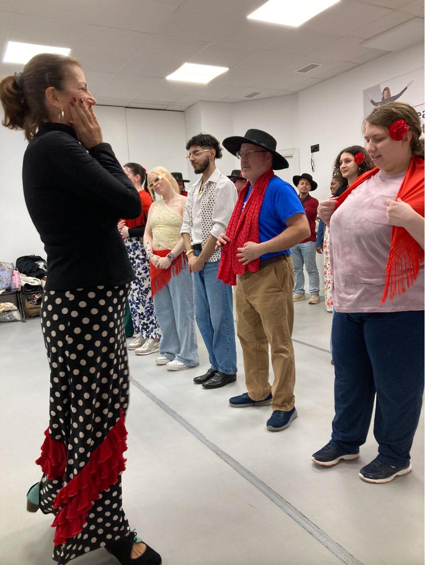 central students learning flamenco dancing in spain