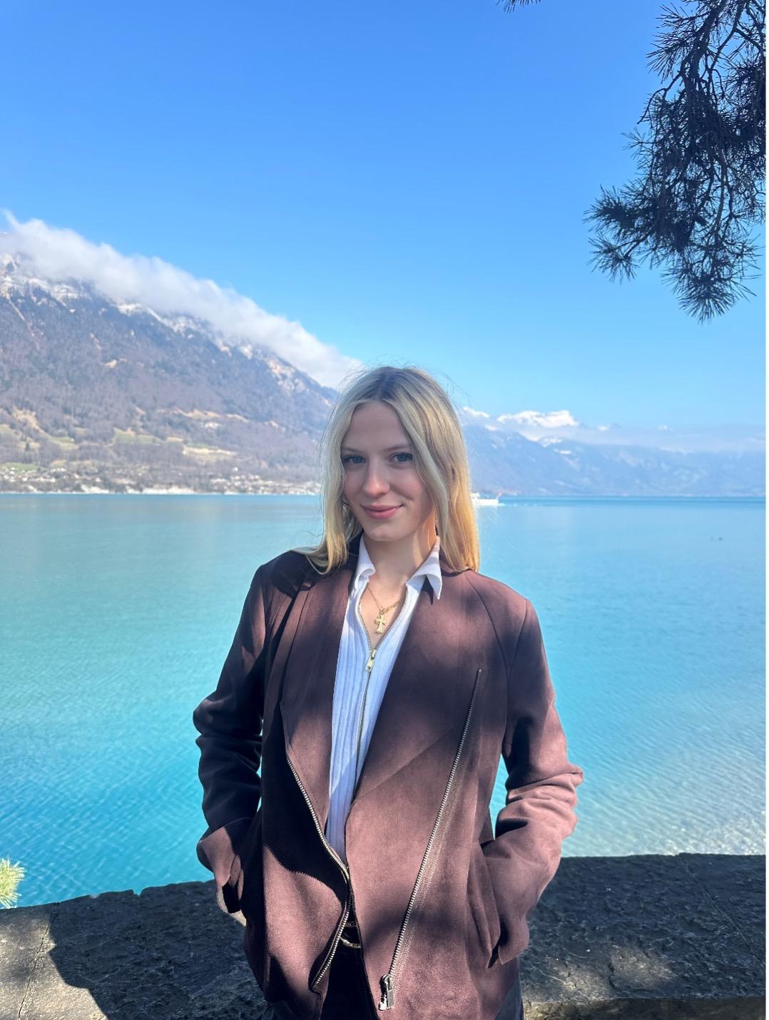 Camryn in front of Italian Lake