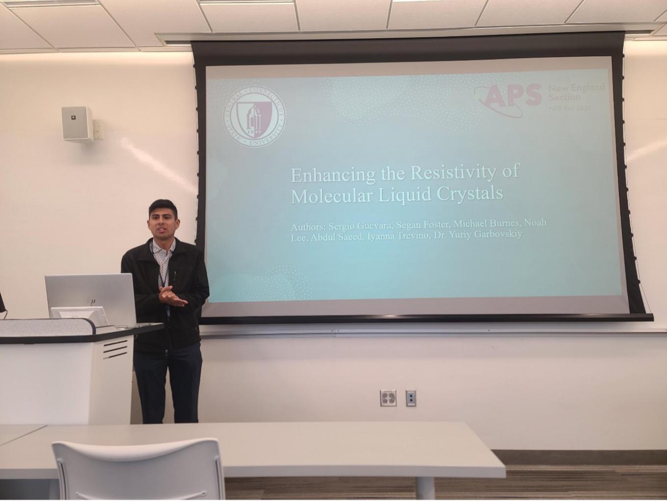 Student performing presentation in Rhode Island