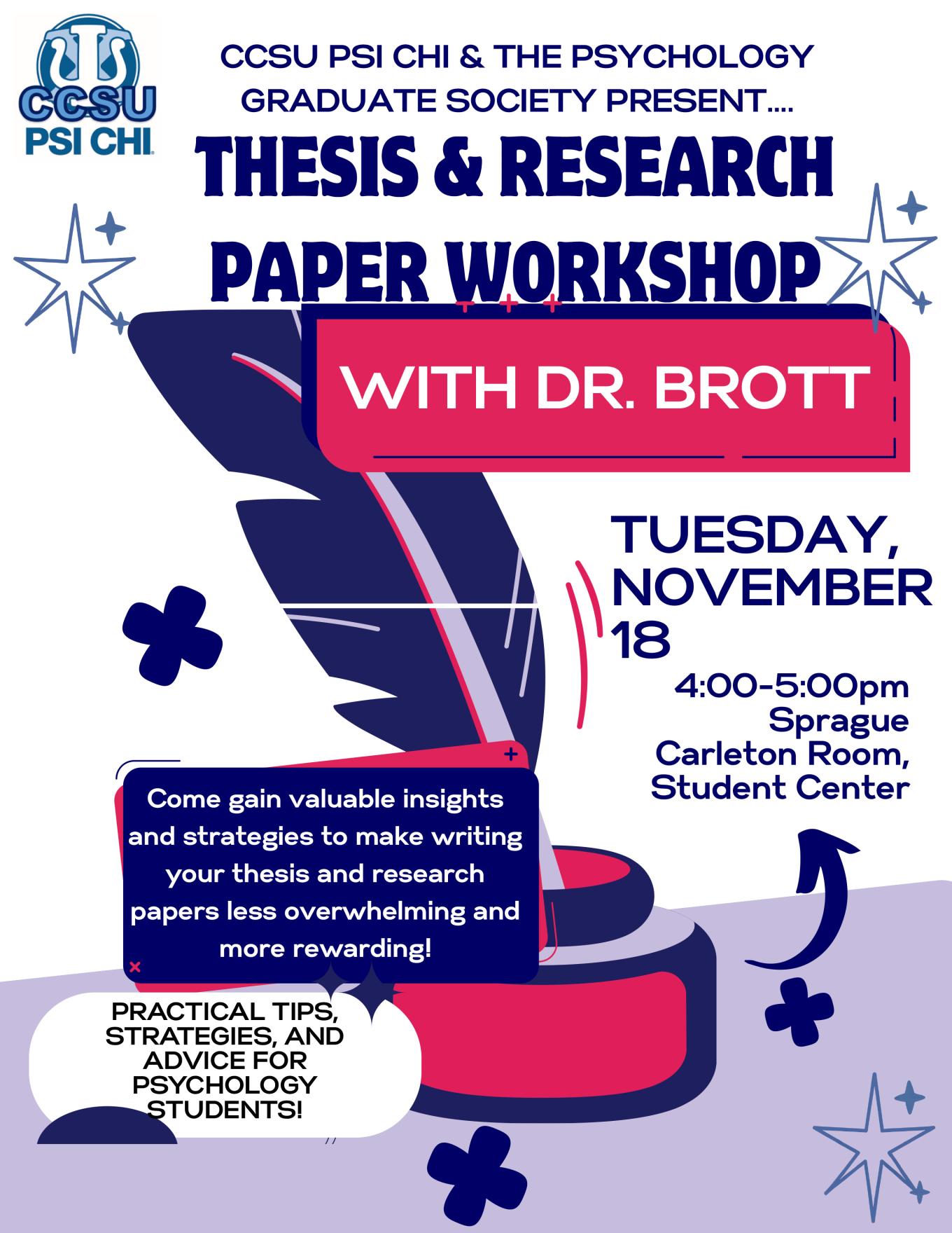 Thesis&ResearchPaperWorkshopPsychology event