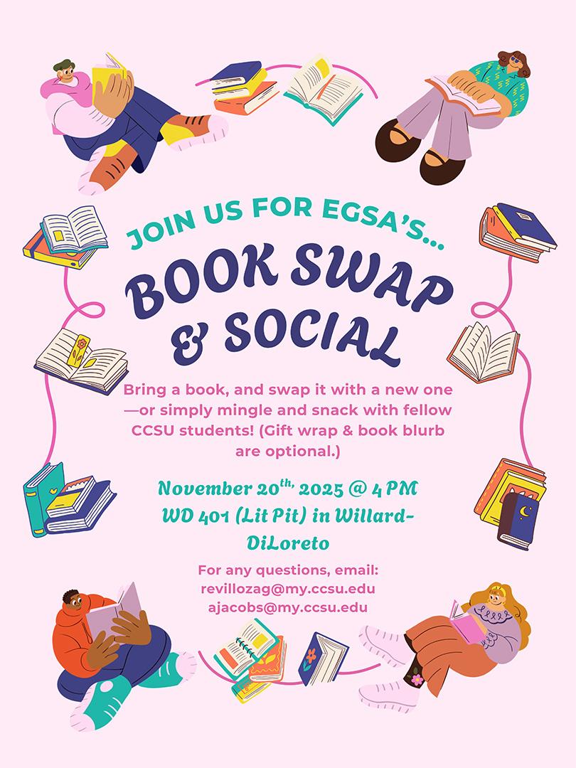 EGSA Book Swap and Social flyer