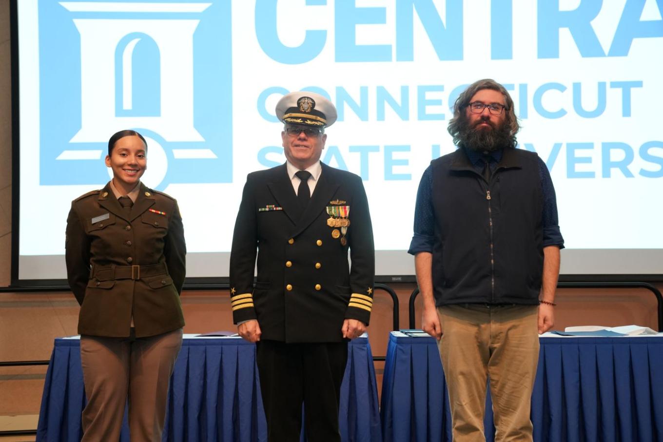 Recipients of the annual Veterans Day service awards at Central.