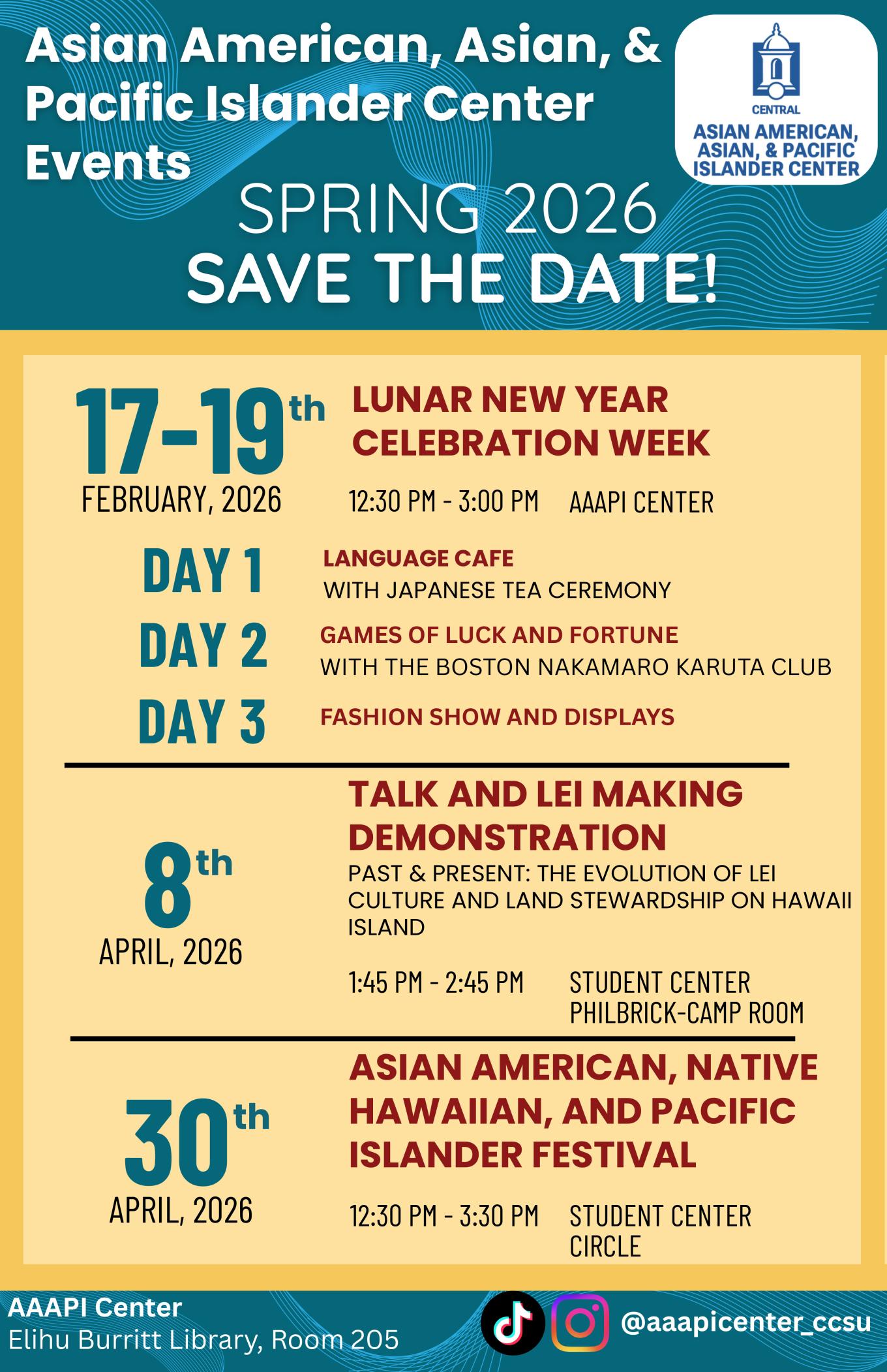 AAAPI Center Save the Date Spring 2026 Poster