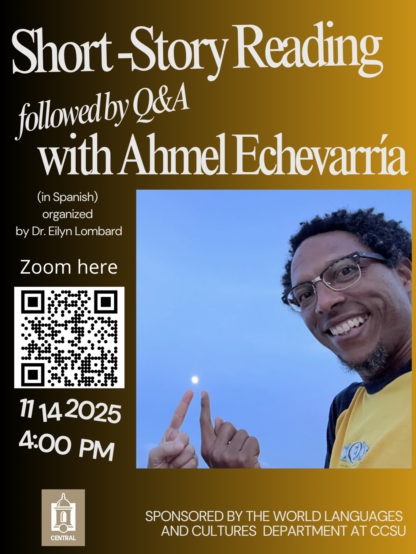 Short-Story Reading With Q & A with Ahmel Echevarria Poster