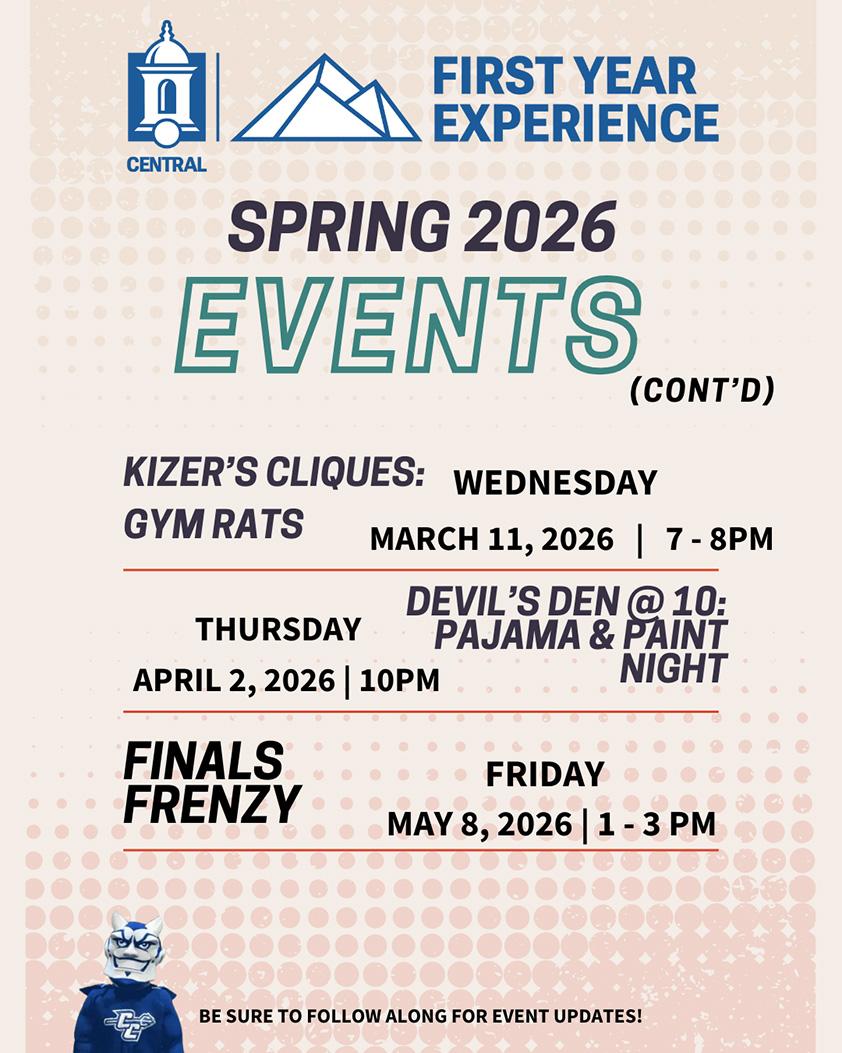 First year experience spring 2026 event listings flyer 2