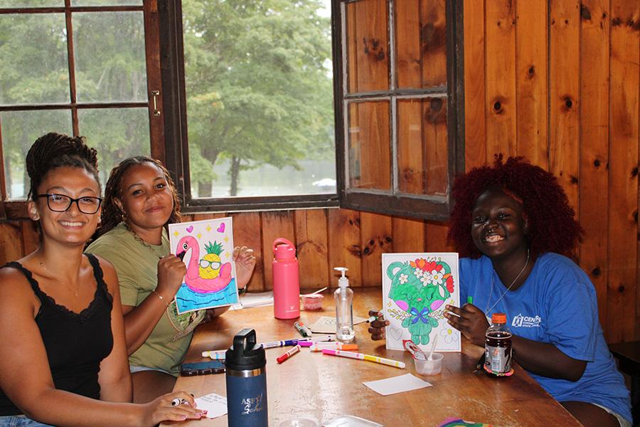 Group photo with marker illustrations