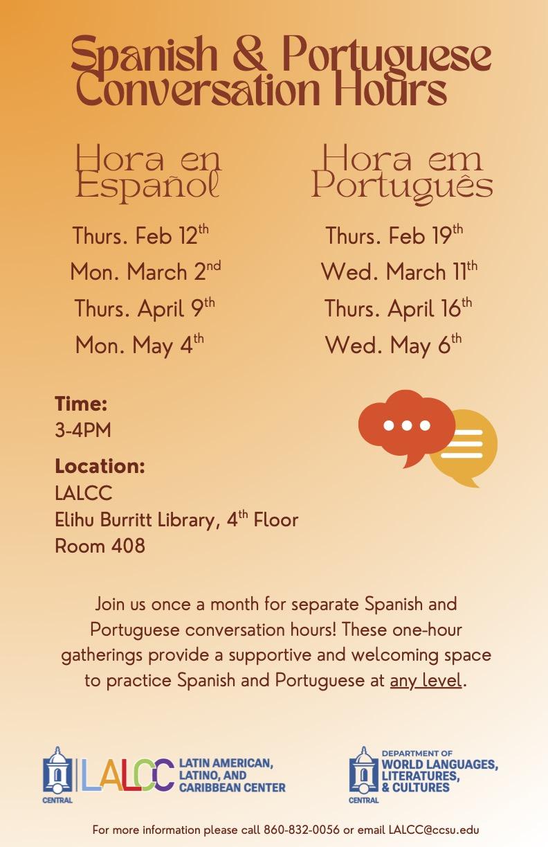 Spanish and Portugese Conversation Hours Event 