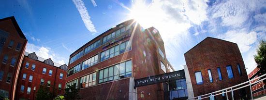 Barnard hall with sun flare