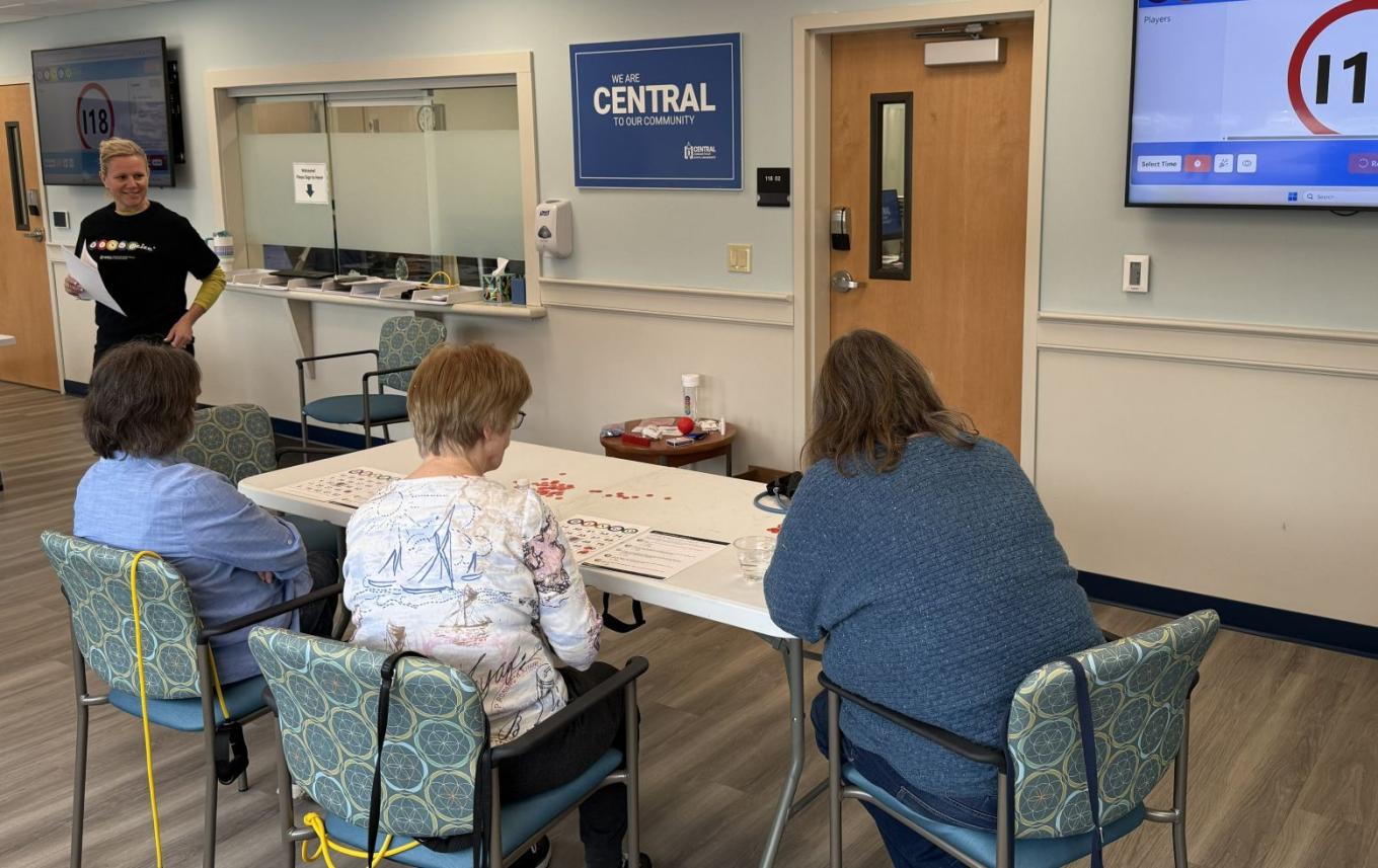 Lisa McMahon leads a Bingocize session at the Community Health Education Clinic.