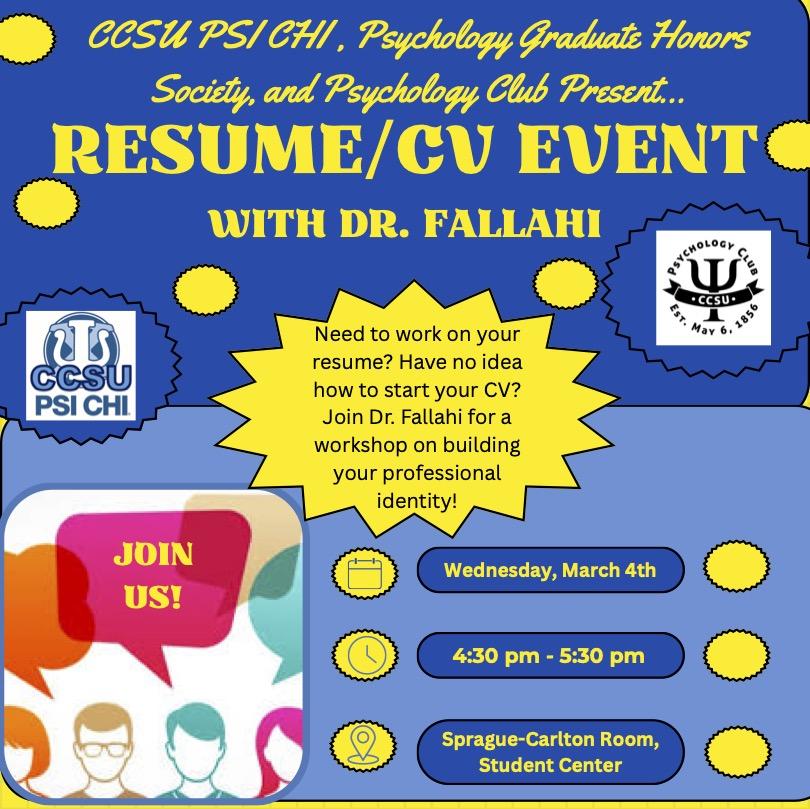 Resume and CV Workshop Event Flyer