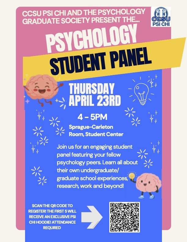 Psychology Student Panel April 23 flyer