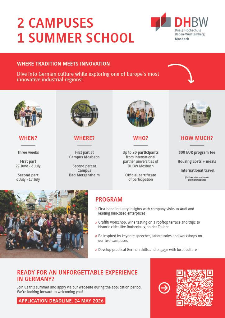 DHBW Mosbach Summer School 2026 flyer