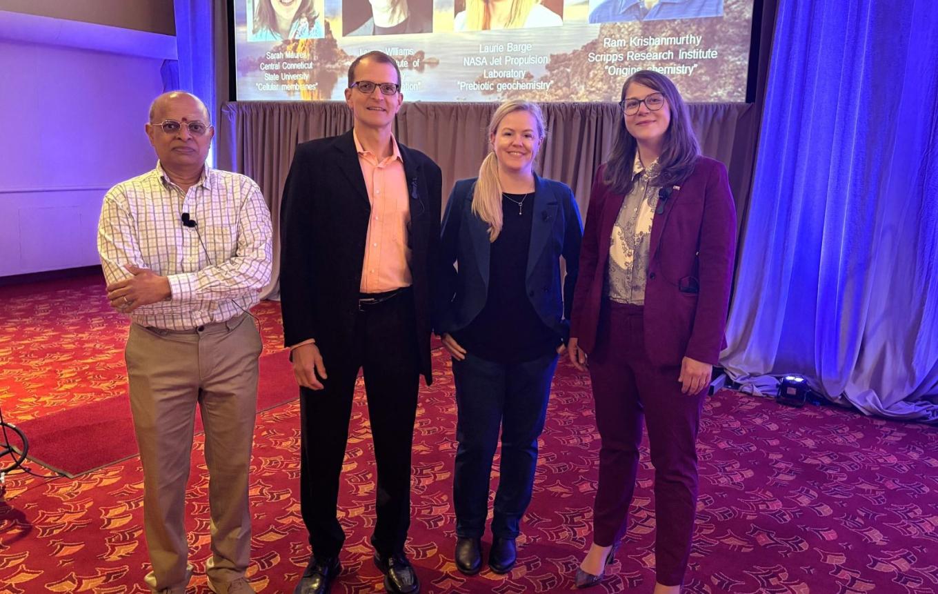 Dr. Sarah Maurer (far right) and her fellow panelists at AbSciCon.
