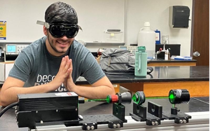 Working on laser instrument design in Optics Lab