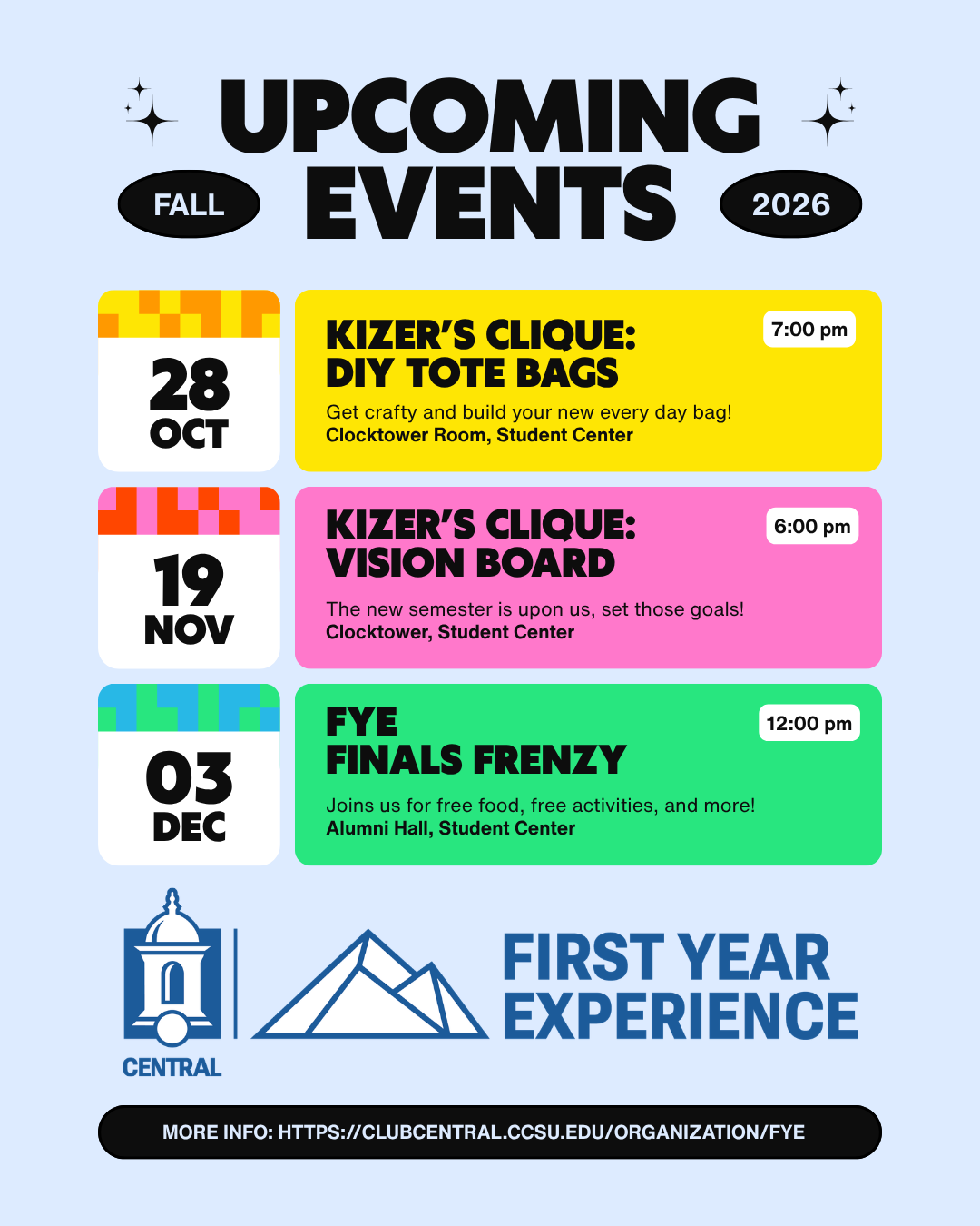FYE October - December Events