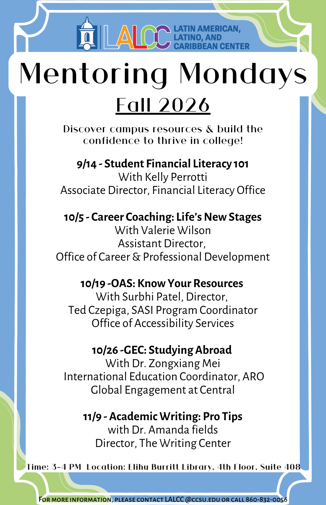 Fall 2026 Mentoring Mondays