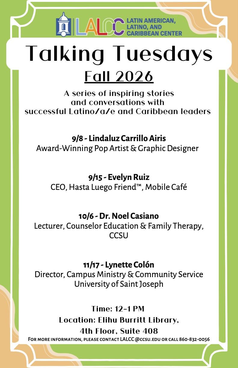 Talking Tuesdays Event Poster