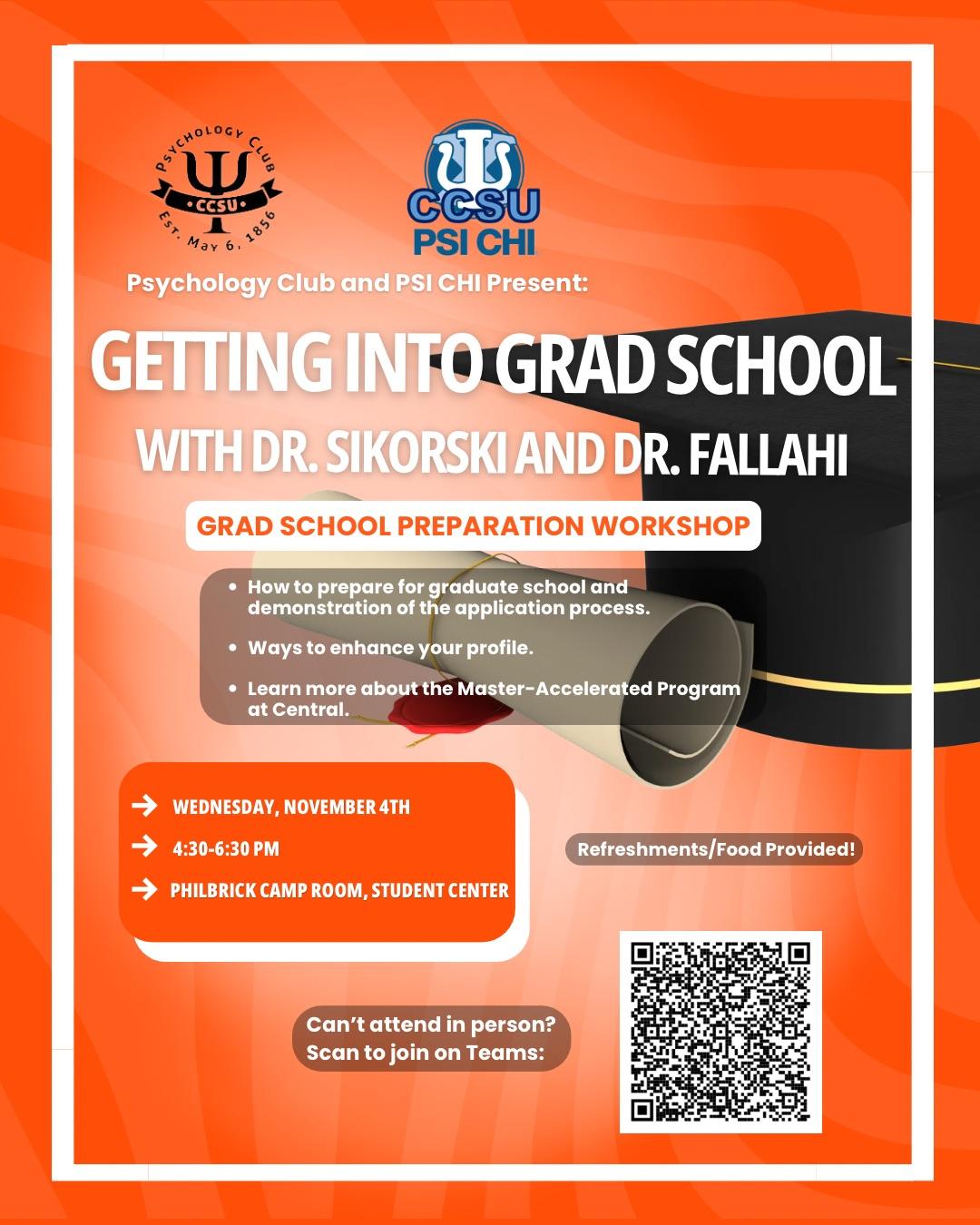 Getting Into Graduate School Workshop Flyer
