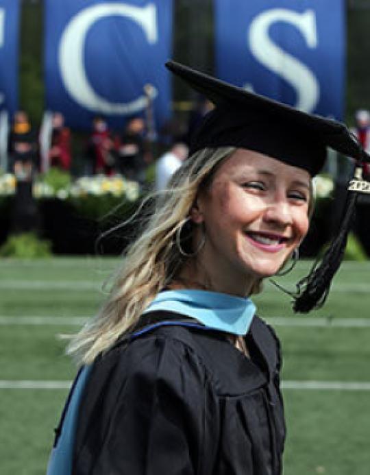 Student with graduation cap