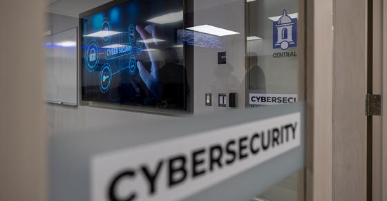 Cybersecurity hall doorway