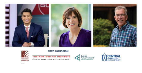 Photos of panelists with sponsor information for the ESPN Innovation & Entrepreneurism Panel on April 29