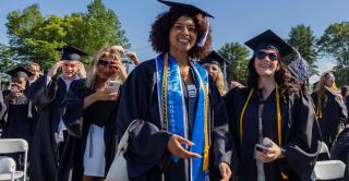 Students at Central Connecticut State University's commencement ceremony on May 17.