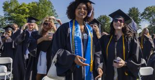Students at Central Connecticut State University's commencement ceremony on May 17.