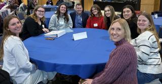Student teachers sit in Alumni Hall at Central