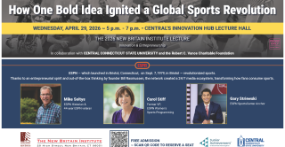 Flyer for the ESPN Innovation & Entrepreneurism Panel on Wednesday, April 29.