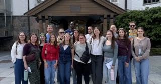 Central students are shown here in front of the Norwegian Center for Holocaust and Minority Studies. 