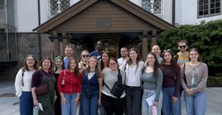 Central students are shown here in front of the Norwegian Center for Holocaust and Minority Studies. 