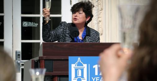 President Toro Cheering at event