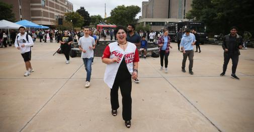 Students dance during Salsa Fest at Central.