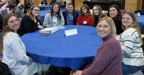 Student teachers sit in Alumni Hall at Central