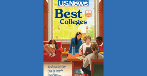 Cover image of the 2026 edition of US News and World Report's Best Colleges