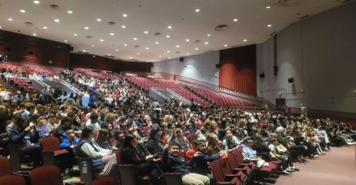 Central students and community members along with students from 13 participating schools fill Welte Hall before a performance of "Pinocchio Pop" on March 25.