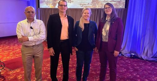 Dr. Sarah Maurer (far right) and her fellow panelists at AbSciCon.
