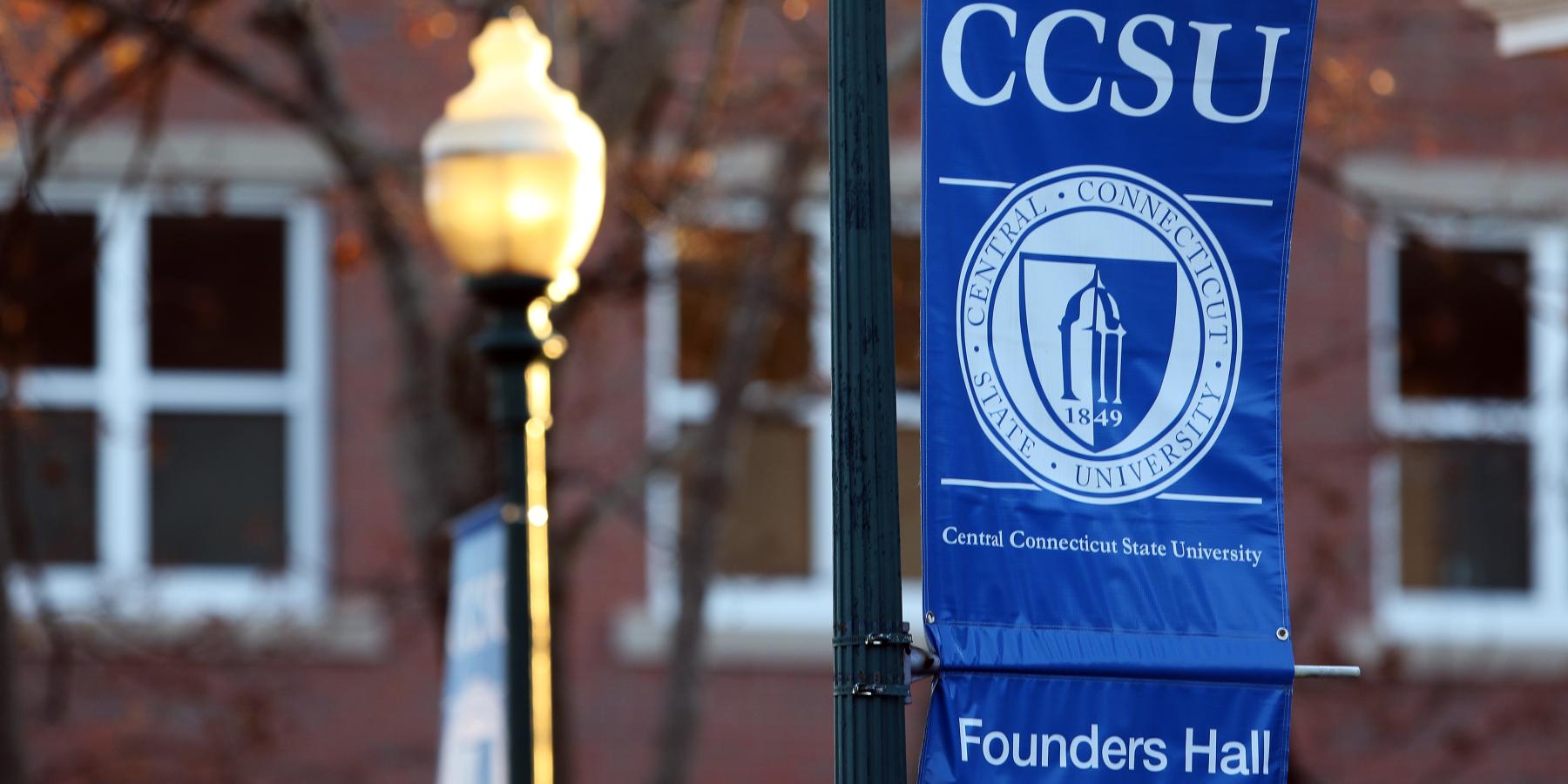 CCSU Founders Hall Sign