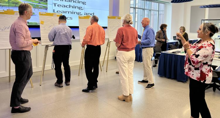 Conference attendees at the XR Lab
